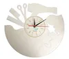 V￤ggklockor fris￶r h￥r fris￶r salong sk￶nhet klocka gjord av tr￤ heminredning konst1