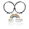 Rainbow Best Friends Bransoletki Dla Kobiet Dziewczyna Retro Skóra Lina Regulowana Rozmiar Bransoletki BFF na zawsze LGBT Biżuteria Prezent Pulseras