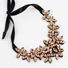Kadınlar Collier için elmas taklidi Su Damlası Çiçek Önlüğü Bar Necklace'ları Shining Yaka Bildirimi Salkım Takı Yeni Geliş