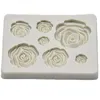 Rose Flower Silicone Mold Fondant Mold Cake Decorating Tools Chocolate Tool Kitchen Baking Scraper 1PC282N