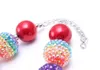 Nieuw design regenboog kind dikke ketting afgewerkt diy kleurrijke bubblegum bead chunky ketting kinderen sieraden voor peuter girls3526237