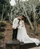 2020 Simply A Line Wedding Dresses Sexy One Shoulder Sleeveless Wedding Dress Beach Backless Tulle Bridal Gowns