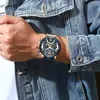 Curren Mens Watches Top Brand Luxury Chronograph Men Watch Leather Luxury Waterproof Sport Watch Men Man Clock Man Wristwatch T19246o