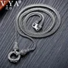 Collane del pendente V.YA Collana a catena lunga argento tailandese per le donne 925 sterling marcasite pietra 1.5mm 60cm 70cm 75cm 80cm1