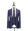 Классический One Button Красивый Groomsmen Пик нагрудные Groom Tuxedos Мужские костюмы Свадебные / Prom Best Man Blazer (куртка + брюки + жилет + Tie) W99