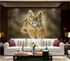 Papier peint photo mural personnalisé 3d peintures murales dessin animé animal tigre haut de gamme fond peinture murale papiers peints décor à la maison