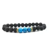 Natursten 8mm Volcanic Armband Kejsare Stones Strands Buddha Head Pärlor Energi 15 Färger 20st / Lot Partihandel