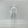 15 oz fare kulak tumbler fare fincan kubbe kapağı ile 450ml akrilik bardak pipetler çift duvarlı açık seyahat kupaları sevimli çocuk su şişeleri