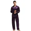 TonyCandice Hommes Stain Soie Pyjama Set Hommes Pyjamas Soie Vêtements De Nuit Hommes Sexy Style Moderne Doux Confortable Satin Chemise De Nuit Hommes D'été T200110