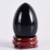 Massage Egg Yoni Natural Black Obsidian Yoni Egg Set med träbas för att träna bäckenmuskler Kegel Övning Relax Muskelverktyg