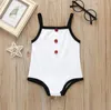 Baby rompers nyfödda suspenders fasta jumpsuits barn sommar ärmlös kropp bodysuit barn onesies sleepwear payamas klättra kostym kläder cyp266