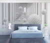 Geprägte blaue Pfauenmuster-Tapete für Wände, 3D-Sofa, Wohnzimmer, Hintergrundwandbild, 3D-Tapete