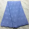 5Yards/pc New fashion D.purple african cotton fabric embroidery swiss voile dry lace for clothes BC109-7