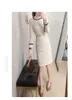 2019 New Tweed Dress Women Spring Vintage Wool Plaid Dresses Female Elegant Woolen Dress Ladies Office Vestidos Y200102200A