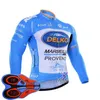 Delko équipe cyclisme manches longues maillot pantalon à bretelles ensembles hommes séchage rapide Ropa Ciclismo vtt vêtements course porter U82836