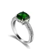 Partihandel Luckyshien Män Kvinnor Ringar 10 st Lot Green Quartz Gems 925 Silver Ring Bröllop Smycken Ringar USA Storlek 6 7 8 9