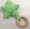 Infant knitting Teethers Wooden Toddler Crochet fivepointed star Soothers baby molar training 9 colors6300639