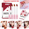 Smink cigarett läppstift set ibcccndc läppstift 4 färg matt röd naken fuktkräm smidig läppstift kit jul läpp glans gåva