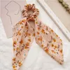 Flower Hair Scarf Bow Scrunchies Hairband Bowknot Elastic Hair Ties Rope Hairbands Girls Ponytail Holder Women Hair Accessories