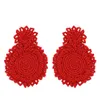 Boucles d'oreilles pendantes en perles ethniques Boho pour femmes, pendentif rond coloré en grand cercle, fait à la main, grande déclaration, bijoux de fête