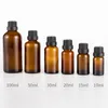30ml 20ml 15ml 10ml Thick Amber Essential Oil Glass Bottles With Black Cap Glass Containers F2767