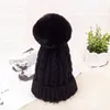 Beanie/Kafatası Kapakları Sahte Kürk Pompomlar Kış Şapkaları Kadınlar için Kış Şapkaları Kız Kafa Kafa Beanes Kalın Kabartılı Top Kadın Moda Sıcak Hat1 Eger22