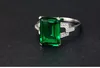 Rectangle Emerald Ring Princess Engagement Rings For Women Wedding Jewelry Wedding Rings Accessory Size 6-10 Free Shipping