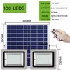 LED Solar Floodlight lamps 72LEDs 126LEDs 160LEDs 200LEDs Double head Spotlight Outdoor Waterproof IP65 Garden Path Street Landscape Light with remote control