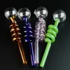 Hot Sale Pyrex Glass Oil Burner Pipe Helical Tube Mini Spoon Pipes Hand Pipe Tobacco Pipes 6 Inch Smoking Accessories Multi Colors