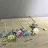Bloom artificiel faux pivoines fleurs en soie toile de fond pour une décoration de mariage maison fleurs de dahlia bleu lotus flocage feuilles tige