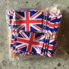 5000 stycken Storbritannien Flag Toothpick Party Picks Nation Cocktail Stick Wood Buffet Cup Cake Sandwich Flag Sticks BBQ Anniversaries Storbritannien