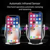 Automatisk sensorbil Trådlös laddare för iPhone XS Max XR X Samsung S10 S9 Intelligent Infraröd Fast Wirless Laddning Bilhållare