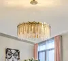 Nuevo candelabro de luz de cristal para sala de estar moderno, lámpara dorada AC110V 220v, luces LED brillantes para comedor, accesorio MYY