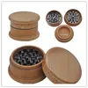 CNC Teeth Wooden Herb Grinder Wood Tobacco Grinders 63MM 3 Layers Smoke Spice Handle Muller Grinders