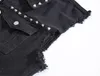 Men's Jackets Men Fashion Vintage Metal Rivet Punk Motorcycle Sleeveless Jeans JacketsMale Casual Slim Fit Black Denim Vests Plus Size 4XL 5