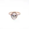 Prachtige CZ diamanten ring 925 sterling zilver Rosé verguld voor P Glanzende traan Damesring Vakantiecadeau met originele doos9163807