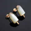 Sprzedaż hurtowa-moda kolczyki sztyfty ze stali nierdzewnej biżuteria w stylu Vintage dla kobiet biała powłoka turkusowy kształt lodów projekt marki