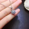 [Meibapj] Top Quality Moissanite Gemstone Snowflake Pingente Colar Para As Mulheres Real 925 Solid Silver Fine Jewelry