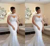 Luxury Plus Size Mermaid Wedding Dresdes med Wrap Beading Crystal Lace Appliqued Spaghetti Bröllopsklänning Bröllopklänningar Vestidos de Novia