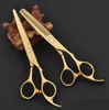 2pcs Japan 440c Hair Scissors for Hairdressers Barber Shop Supplies Titanium Professional Hairdressing Scissors for Cutting Hair6545699