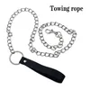 BDSM Bondage Necklace Metal Neck Collar Lock med kedjetraktion Rope Slave Rollspel Restraints Adult Games Sex Toys Products For1250226