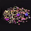 Decorazioni per nail art 3D fai-da-te Beauty Magical Crystal Rhinestone Jewelry Circle Nails Kit di strumenti per la decorazione Diamond 4cm Black Box