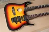 Double neck tobacco sunburst 6+12 String electric guitar with floydroses HSH pickups free shipping