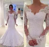 2019 Abito da sposa vintage a sirena a maniche lunghe romantico a buon mercato in pizzo Turchia Chiesa giardino abito da sposa formale occidentale plus size su misura