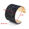 Whole fashion ins luxury designer geometric glittering sequins adjustable open cuff bangle bracelet for woman3817865