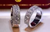 Wholesale- Luxuxschmucksachen 925 Sterlingsilber pflaster weißen Topaz CZ Diamant-Ewigkeit-Dame Fashion Womens Wedding Band-Ring für Geliebten Geschenk
