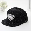 Fashionthe High Quality Designer New Superman Baseball Hat Couple Metal Iron Plate Flat Edge Hip Hop Hat7261042