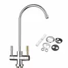 Faucets High Quality 1 4'' Drinking RO Water Filter Faucet Stainless Steel Finish Reverse Osmosis Sink Kitchen Double Holes Water Intake