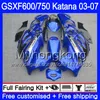 GSXF-600 Per SUZUKI KATANA GSXF 750 600 GSXF600 03 04 05 06 07 293HM.38 telaio nero blu GSX 750F GSXF750 2003 2004 2005 2006 2007 Carenatura