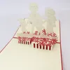 Handmade Kirigami Origami 3D Pop UP Family Greeting Cards For Mother And Father's Children Day Festive Party Supplies